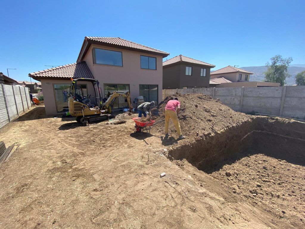 Excavación de la piscina